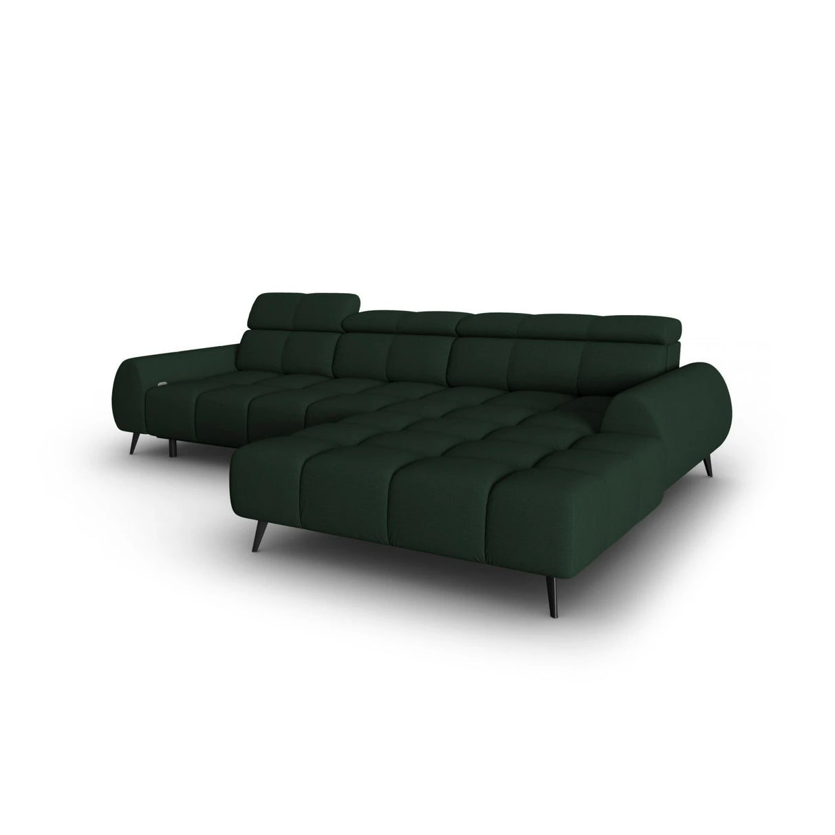 Alyse 5-Sitzer Ecksofa Rechts, elektrisch verstellbar, mit Bezug aus Strukturierter Stoff (Nea 78) in Dark Green, 295x188 cm – Bild 5