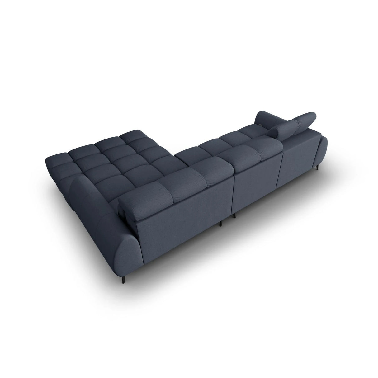 Alyse 5-Sitzer Ecksofa Rechts, elektrisch verstellbar, mit Bezug aus Strukturierter Stoff (Nea 86) in Dunkelblau, 295x188 cm – Bild 8