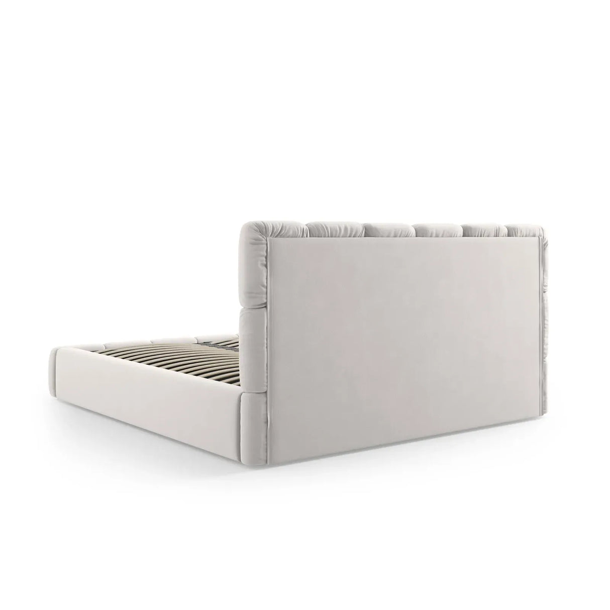 Bellis Bett mit Kopfteil und Stauraum Bezug aus Samt oder Chenille, 200x200 cm - ZEN ZONE Furniture