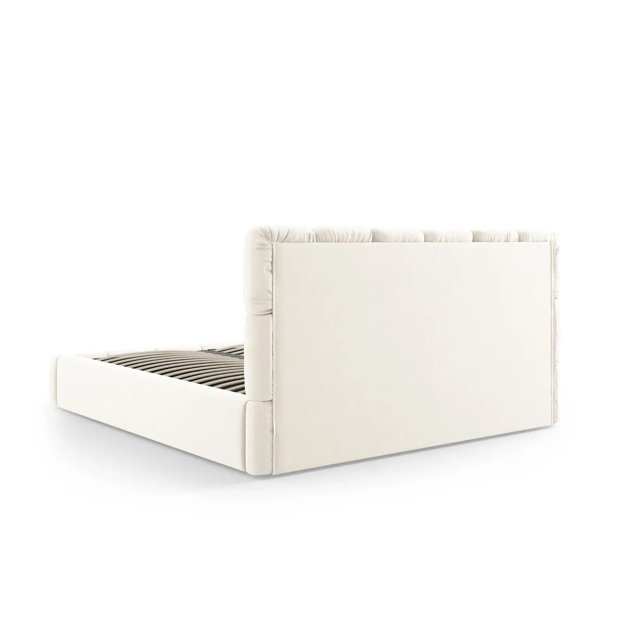 Bellis Bett mit Kopfteil und Stauraum Bezug aus Samt oder Chenille, 200x200 cm - ZEN ZONE Furniture