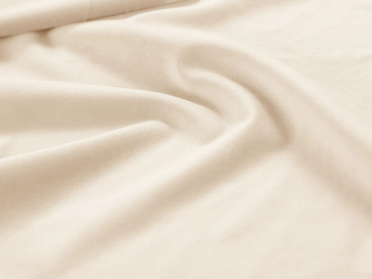 Bellis Bett mit Kopfteil und Stauraum Bezug aus Samt (Blu22) in Leichtes Beige, 160x200 cm – Bild 1