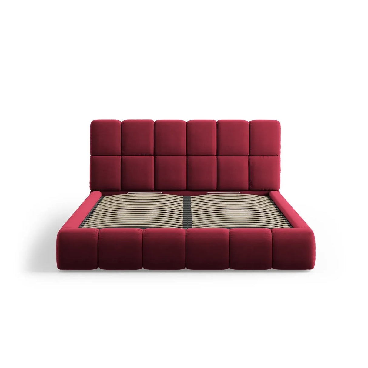 Bellis Bett mit Kopfteil und Stauraum Bezug aus Samt oder Chenille, 140x200 cm - ZEN ZONE Furniture