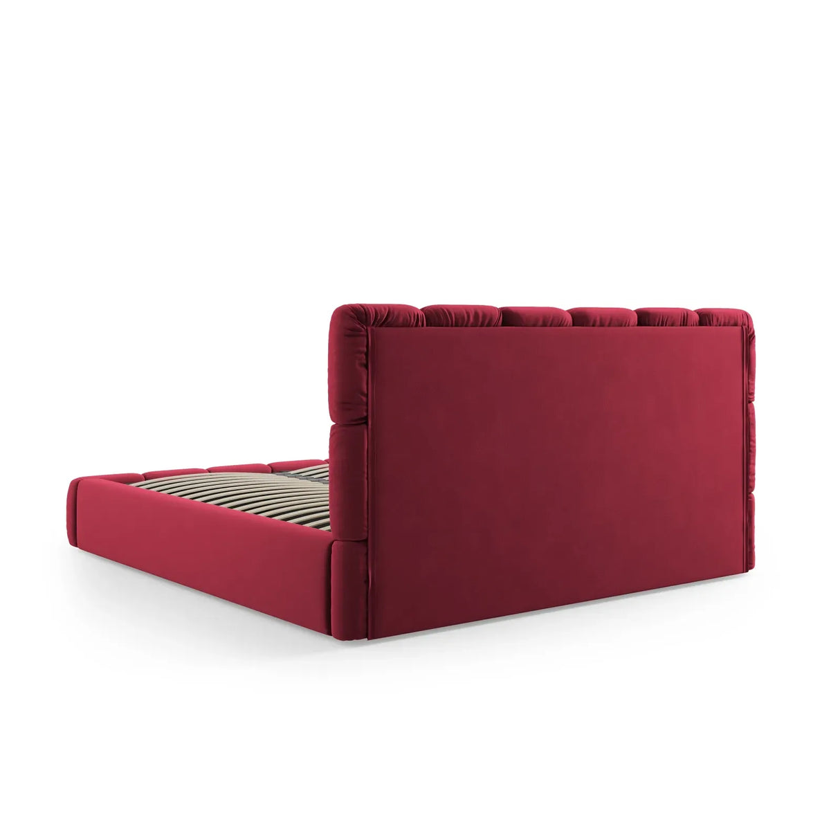 Bellis Bett mit Kopfteil und Stauraum Bezug aus Samt oder Chenille, 200x200 cm - ZEN ZONE Furniture