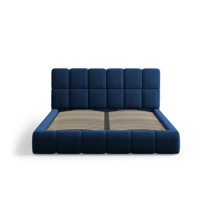 Bellis Bett mit Kopfteil und Stauraum Bezug aus Samt oder Chenille, 200x200 cm - ZEN ZONE Furniture