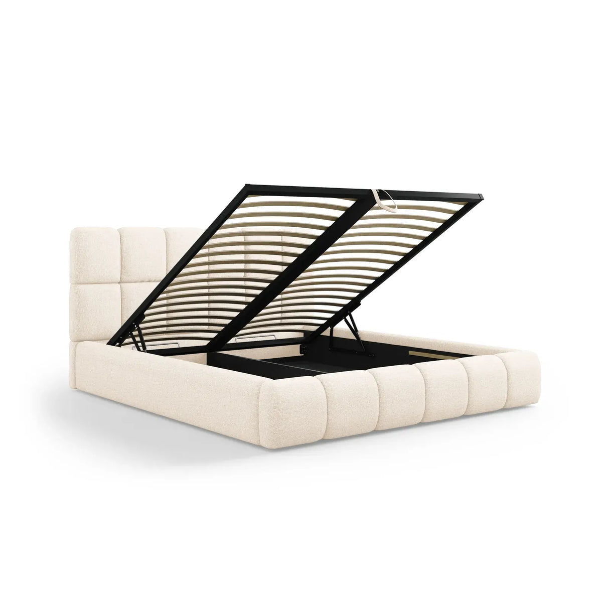 Bellis Bett mit Kopfteil und Stauraum Bezug aus Samt oder Chenille, 200x200 cm - ZEN ZONE Furniture