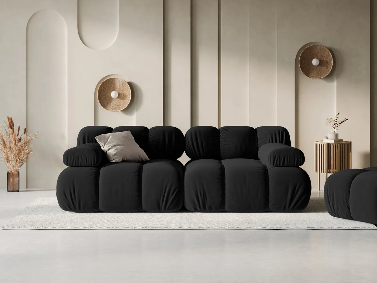 Bellis Modulares 2-Sitzer Sofa 188 cm mit Samt-Bezug (Blu19) in Schwarz – Bild 2