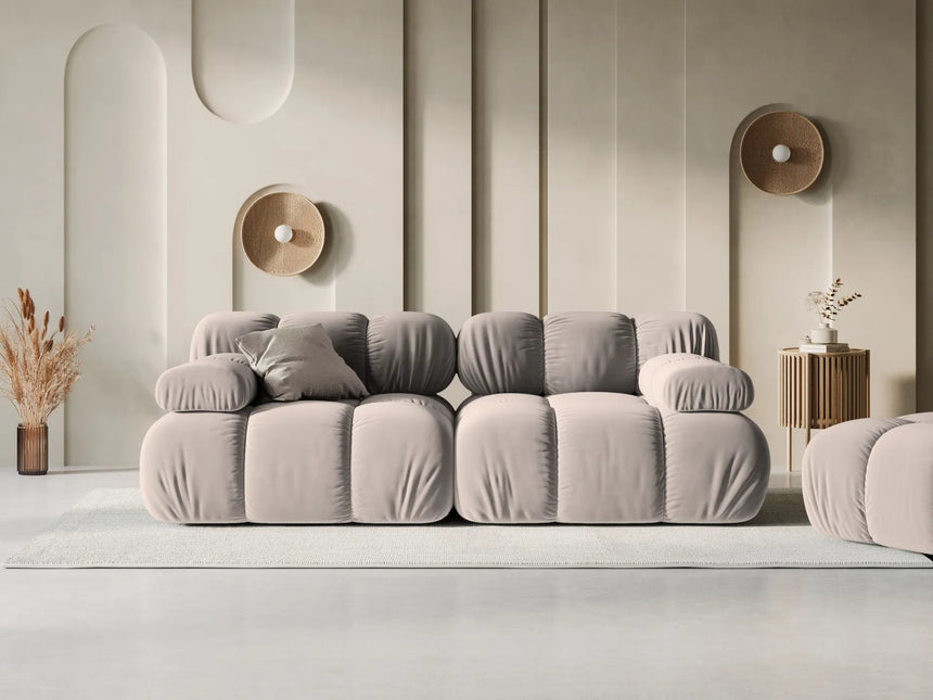 Bellis Modulares 2-Sitzer Sofa 188 cm mit Samt-Bezug (Blu40) in Cappuccino – Bild 2