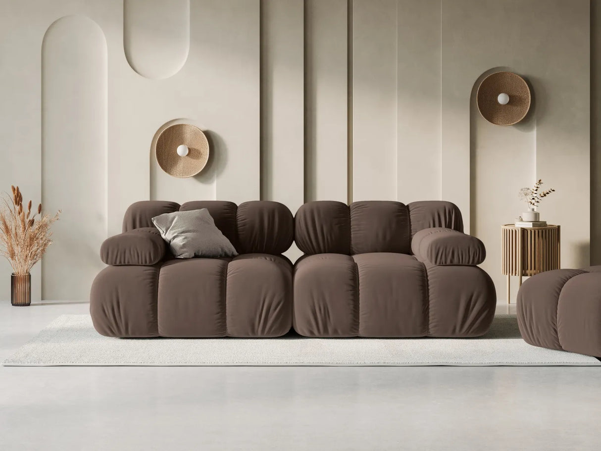 Bellis Modulares 2-Sitzer Sofa 188 cm mit Samt-Bezug (Blu48) in Dunkelbraun – Bild 8