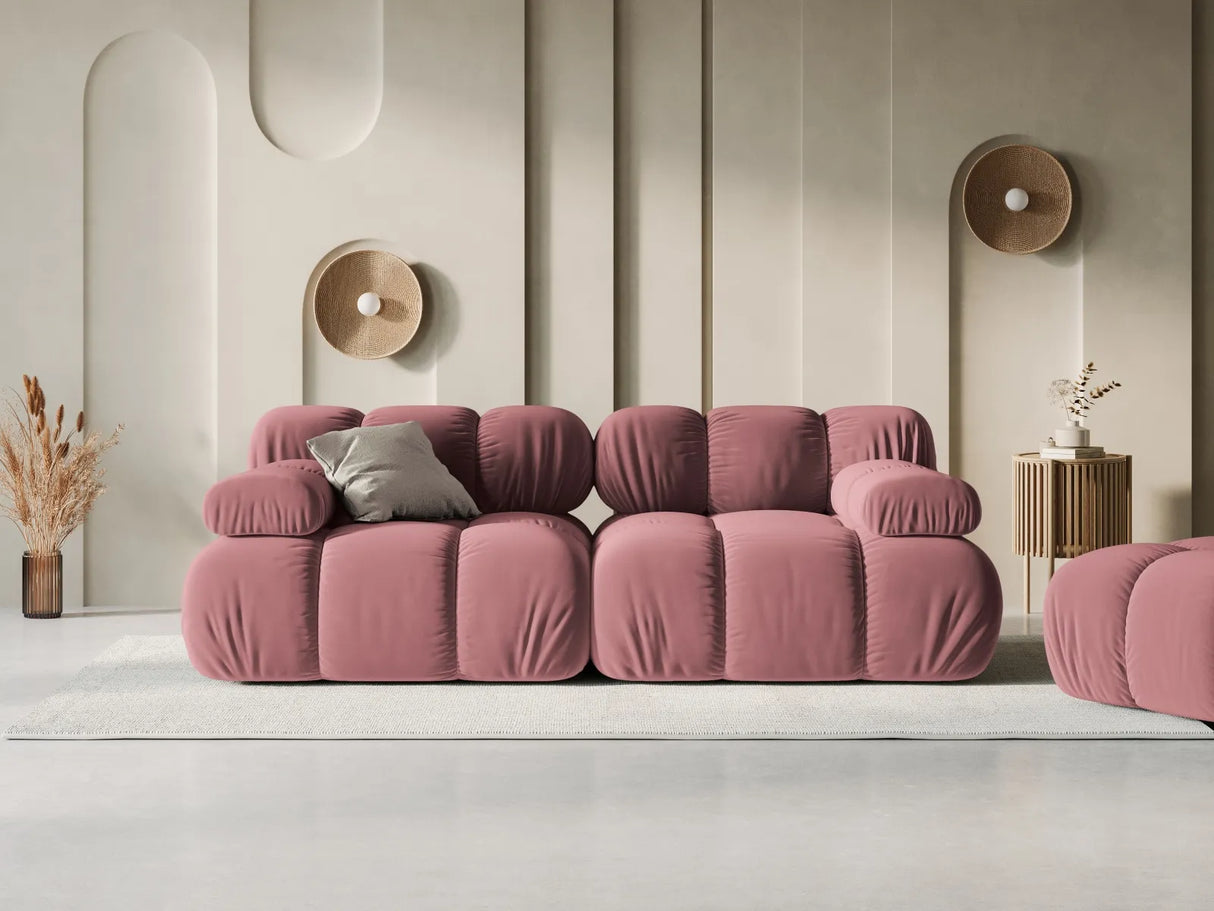 Bellis Modulares 2-Sitzer Sofa 188 cm mit Samt-Bezug (Blu52) in Rosa – Bild 8
