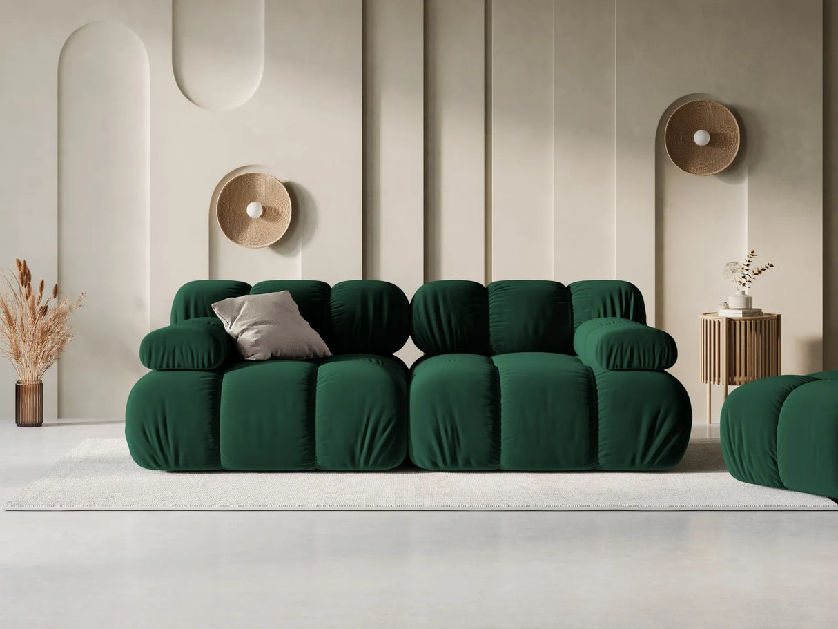 Bellis Modulares 2-Sitzer Sofa 188 cm mit Samt-Bezug (Blu78) in Flaschengrün – Bild 8
