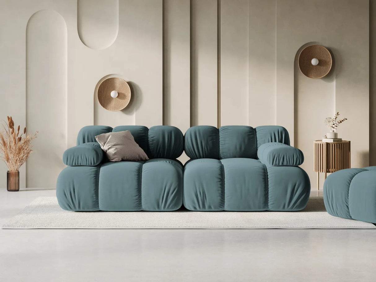 Bellis Modulares 2-Sitzer Sofa 188 cm mit Samt-Bezug (Blu85) in Türkis – Bild 8