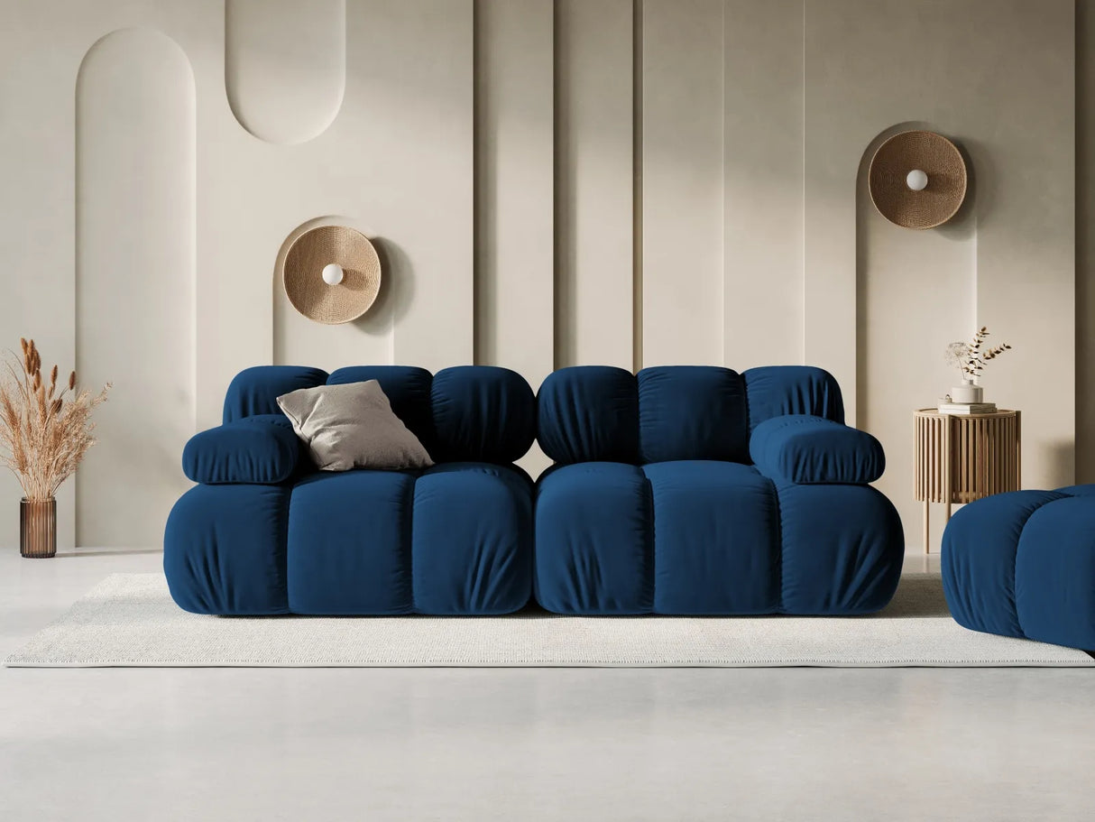 Bellis Modulares 2-Sitzer Sofa 188 cm mit Samt-Bezug (Blu86) in Königsblau – Bild 2