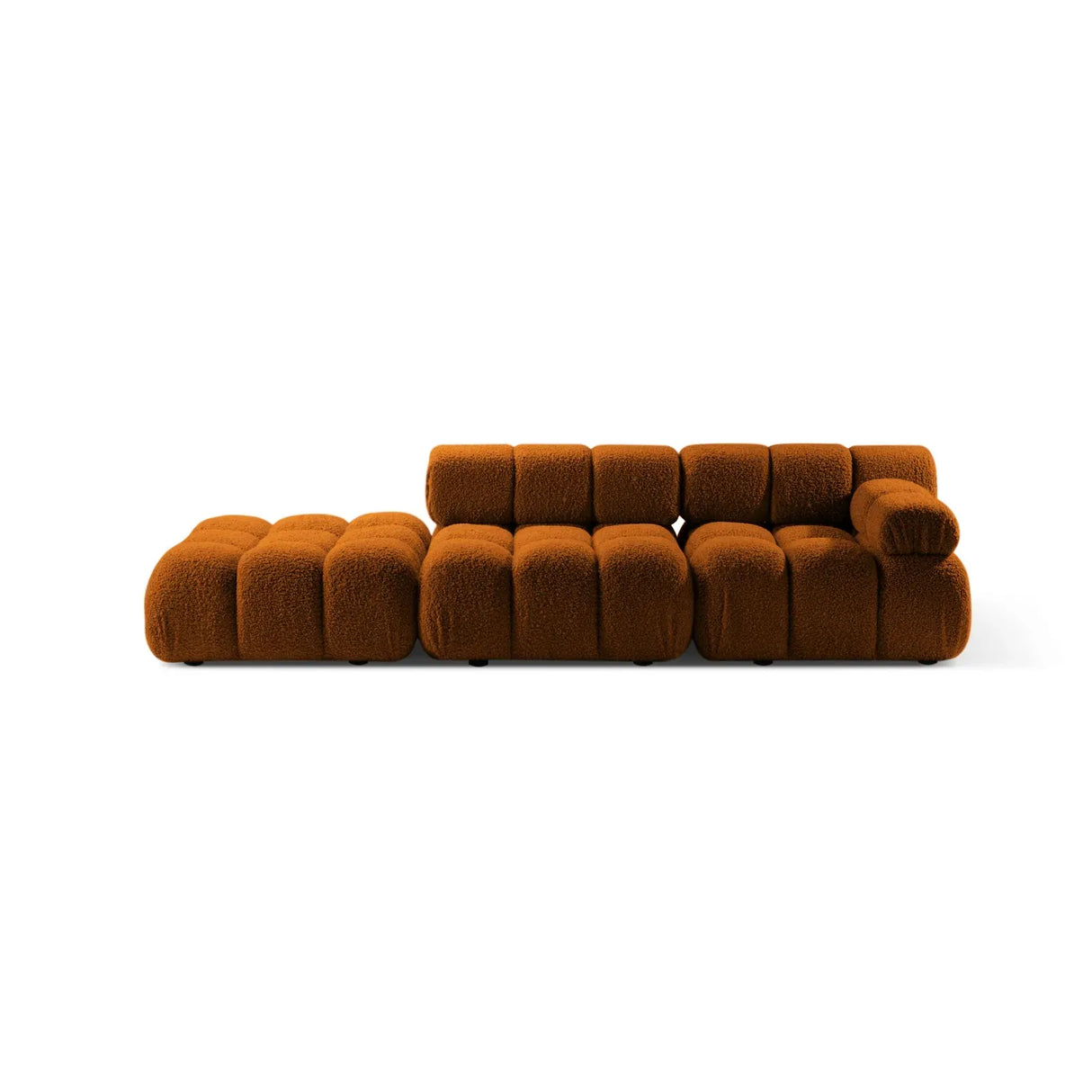 Bellis Modulares 3-Sitzer Sofa mit Pouf Links mit Boucle-Polsterung 282 cm - ZEN ZONE Furniture