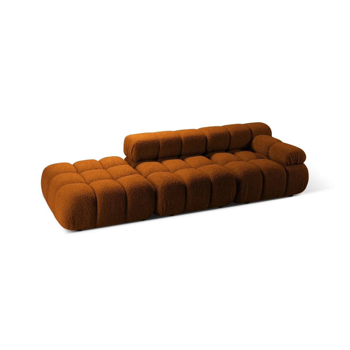 Bellis Modulares 3-Sitzer Sofa mit Pouf Links mit Boucle-Polsterung 282 cm - ZEN ZONE Furniture