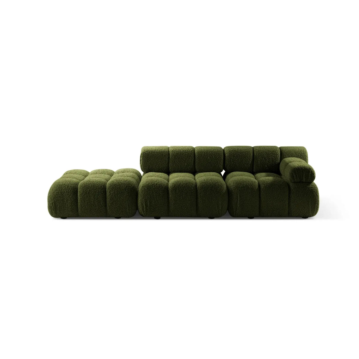 Bellis Modulares 3-Sitzer Sofa mit Pouf Links mit Boucle-Polsterung 282 cm - ZEN ZONE Furniture