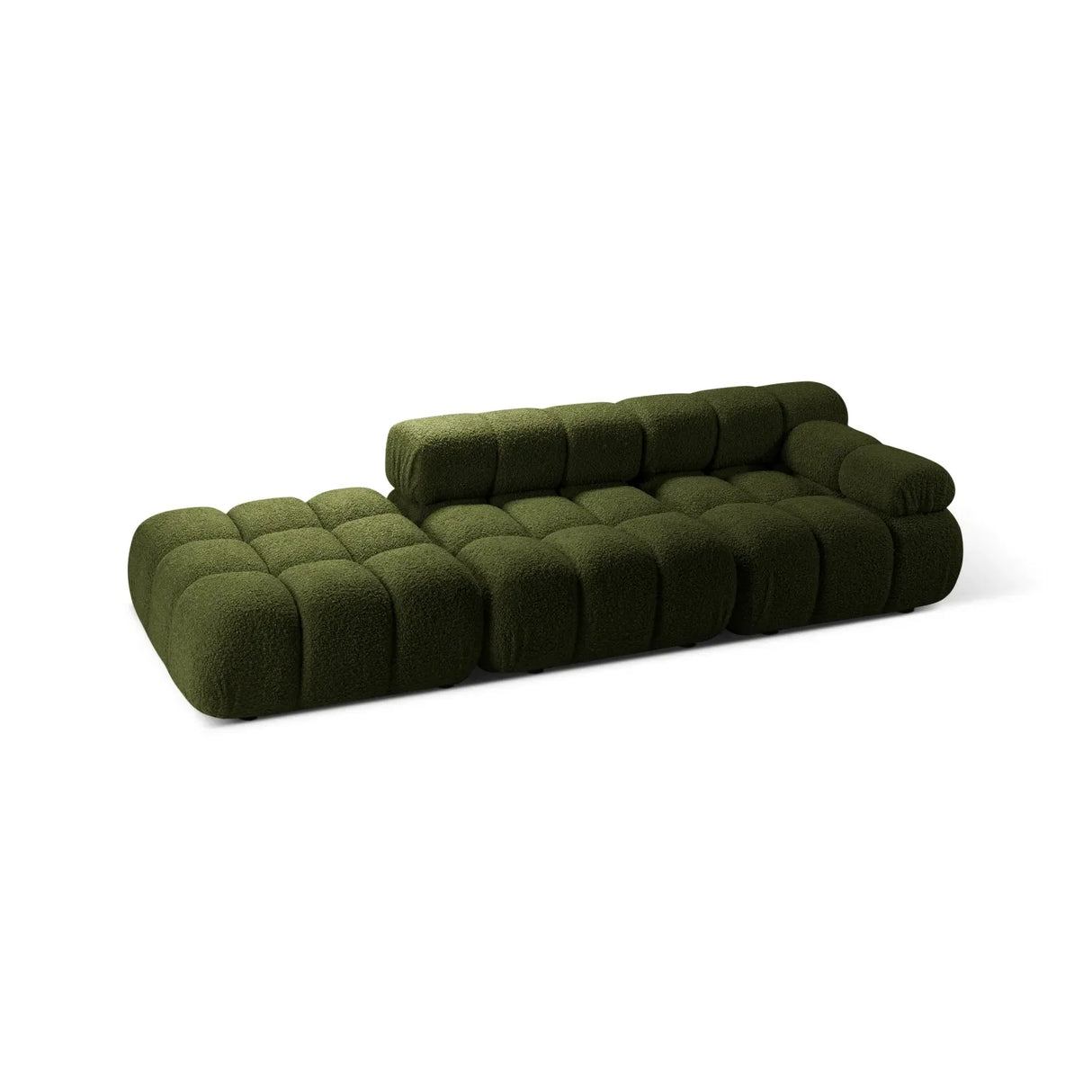Bellis Modulares 3-Sitzer Sofa mit Pouf Links mit Boucle-Polsterung 282 cm - ZEN ZONE Furniture