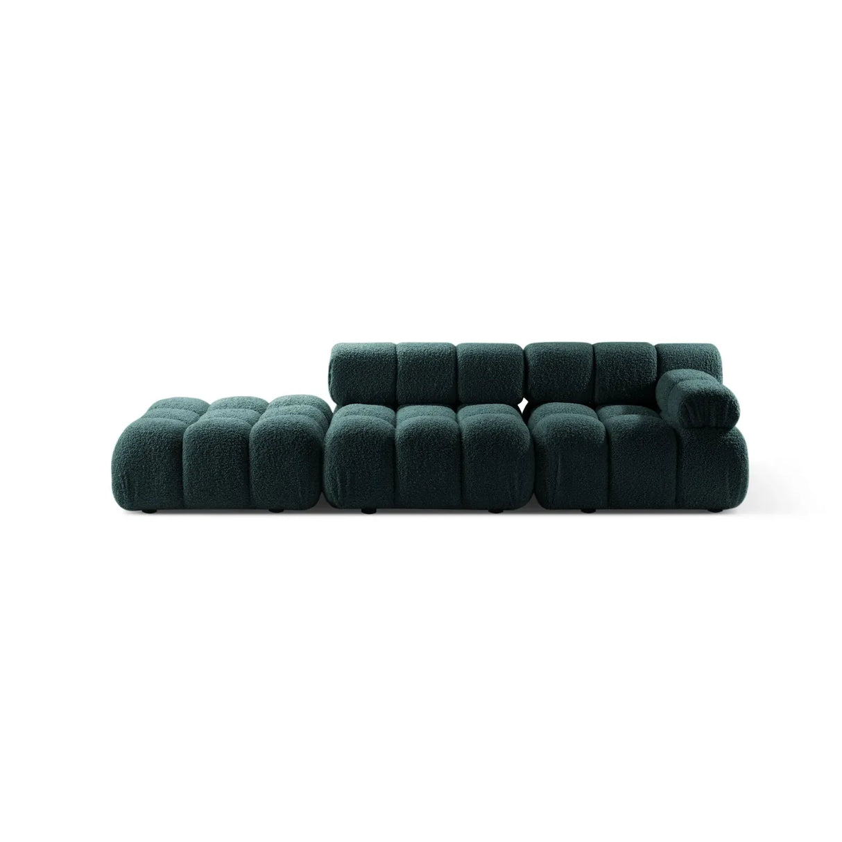 Bellis Modulares 3-Sitzer Sofa mit Pouf Links mit Boucle-Polsterung 282 cm - ZEN ZONE Furniture