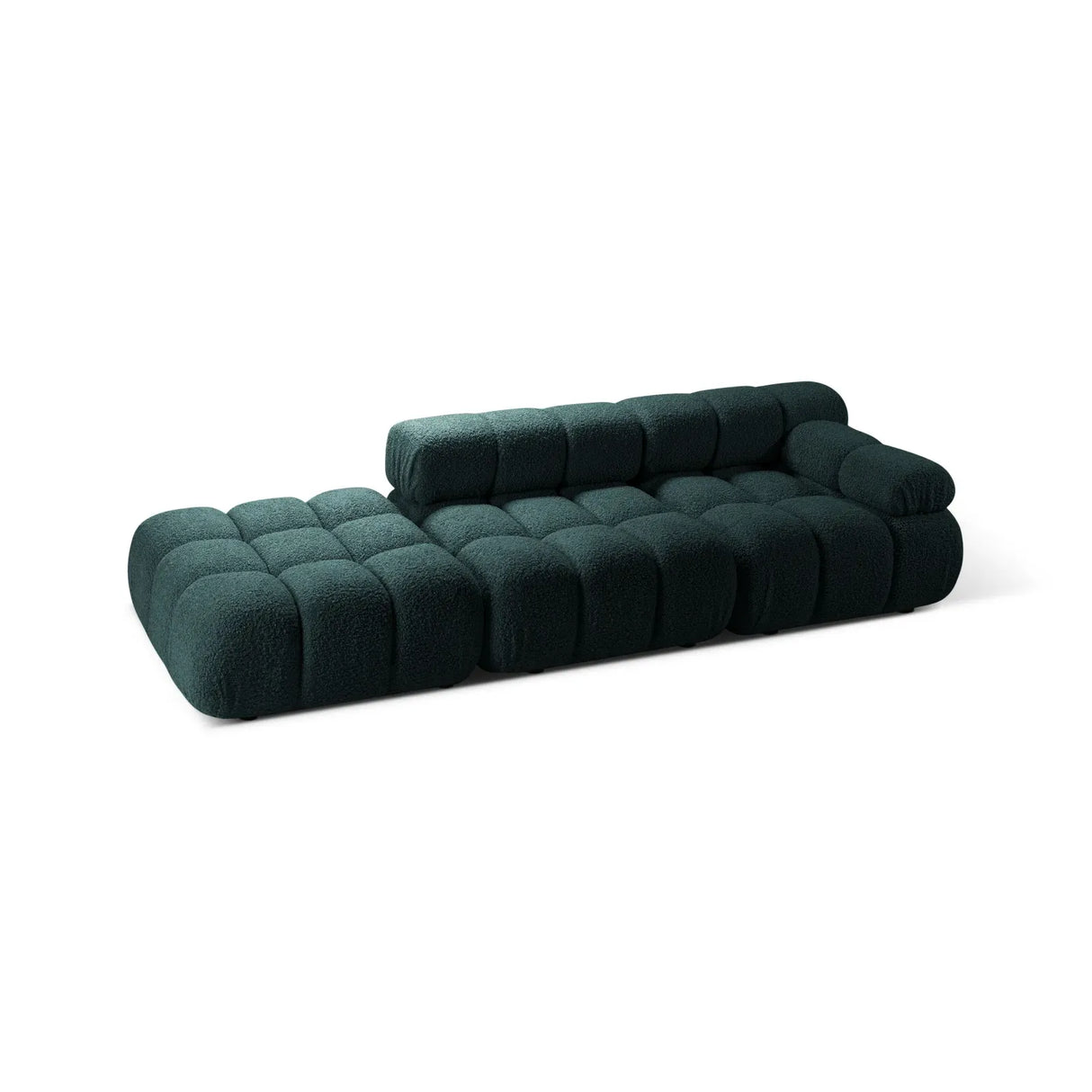 Bellis Modulares 3-Sitzer Sofa mit Pouf Links mit Boucle-Polsterung 282 cm - ZEN ZONE Furniture