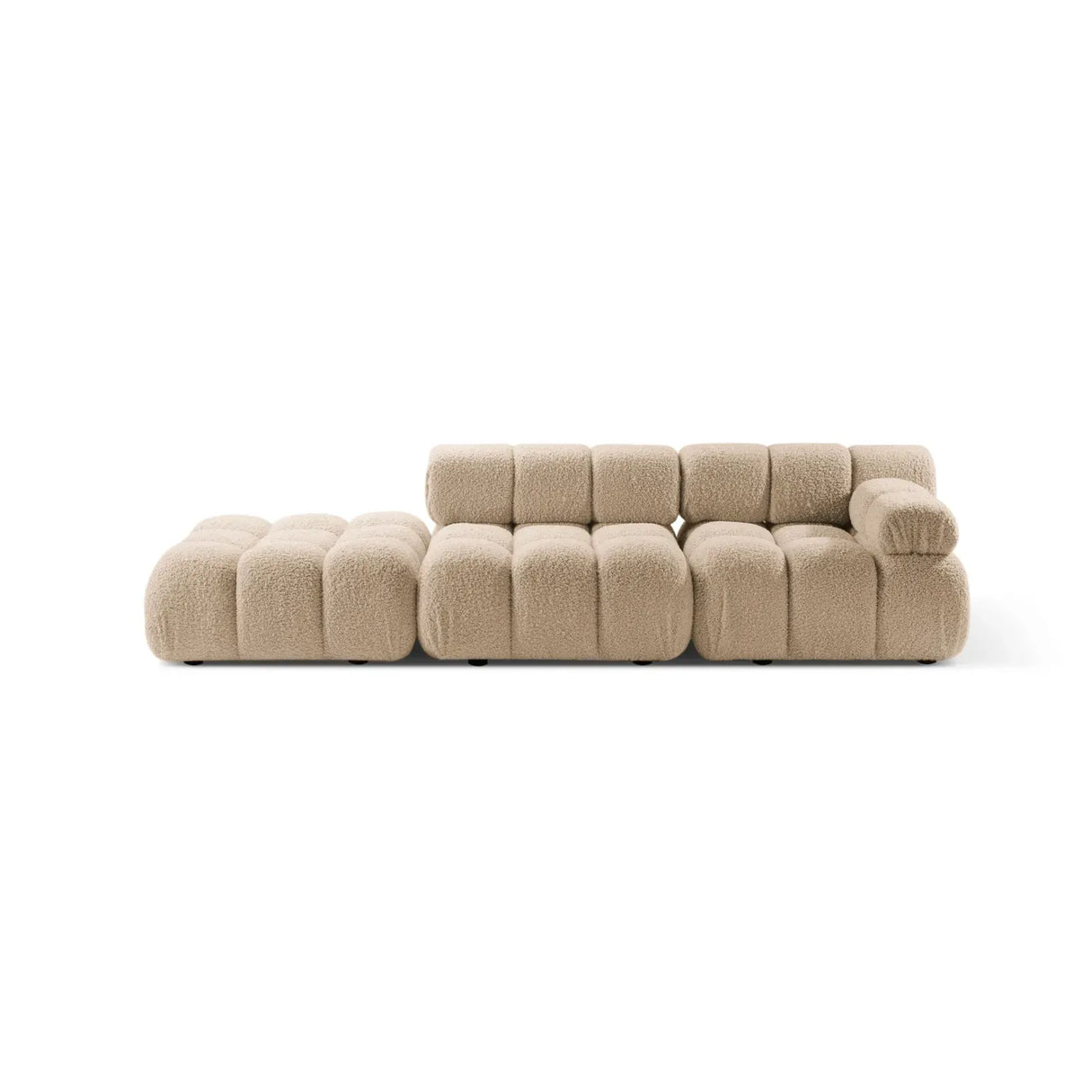 Bellis Modulares 3-Sitzer Sofa mit Pouf Links mit Boucle-Polsterung 282 cm - ZEN ZONE Furniture