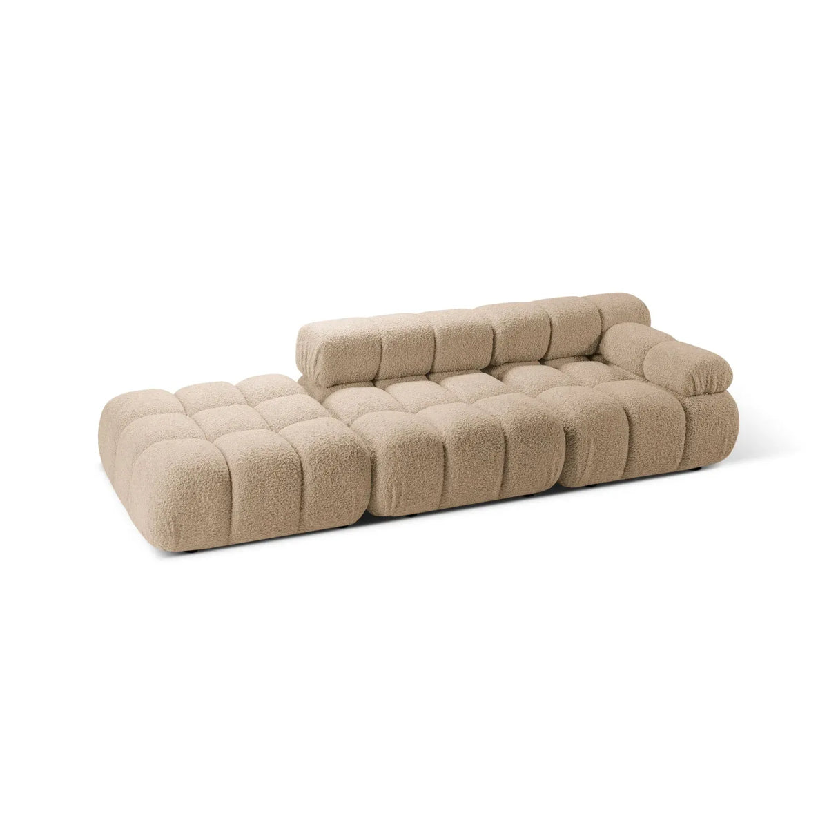 Bellis Modulares 3-Sitzer Sofa mit Pouf Links mit Boucle-Polsterung 282 cm - ZEN ZONE Furniture