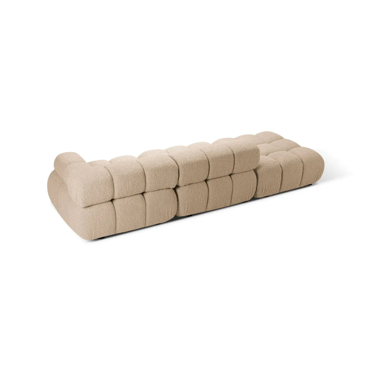 Bellis Modulares 3-Sitzer Sofa mit Pouf Links mit Boucle-Polsterung 282 cm - ZEN ZONE Furniture