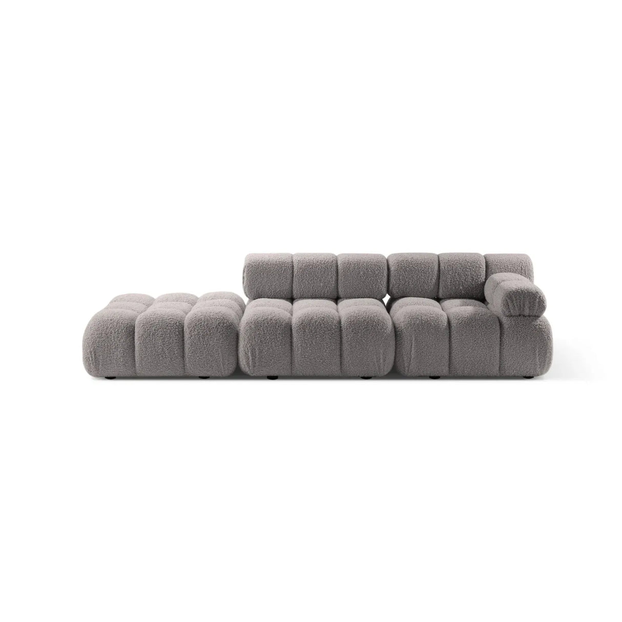 Bellis Modulares 3-Sitzer Sofa mit Pouf Links mit Boucle-Polsterung 282 cm - ZEN ZONE Furniture