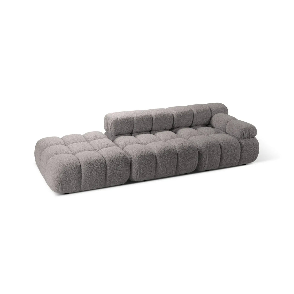 Bellis Modulares 3-Sitzer Sofa mit Pouf Links mit Boucle-Polsterung 282 cm - ZEN ZONE Furniture