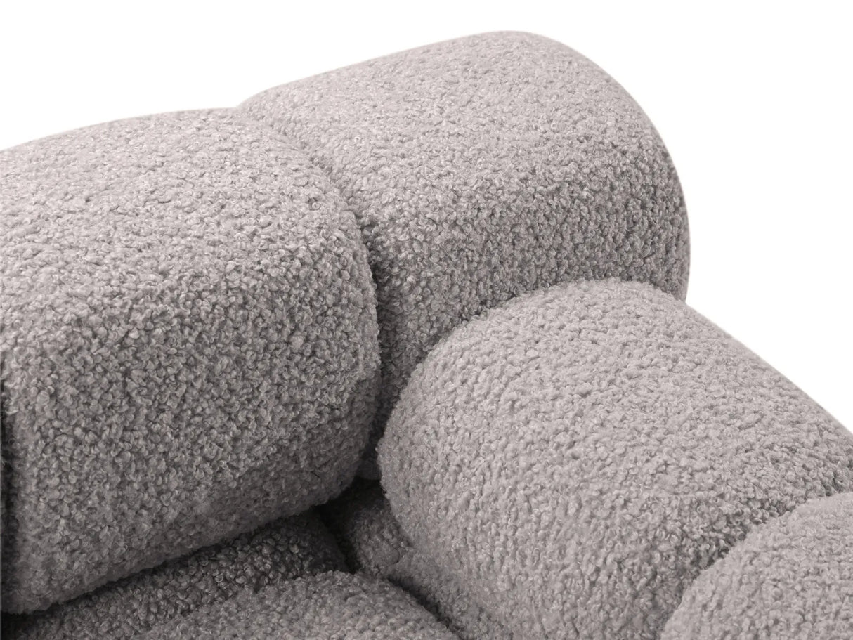 Bellis Modulares 3-Sitzer Sofa mit Pouf Links 282 cm mit Boucle-Polsterung (Rolf6) in Hellgrau – Bild 4