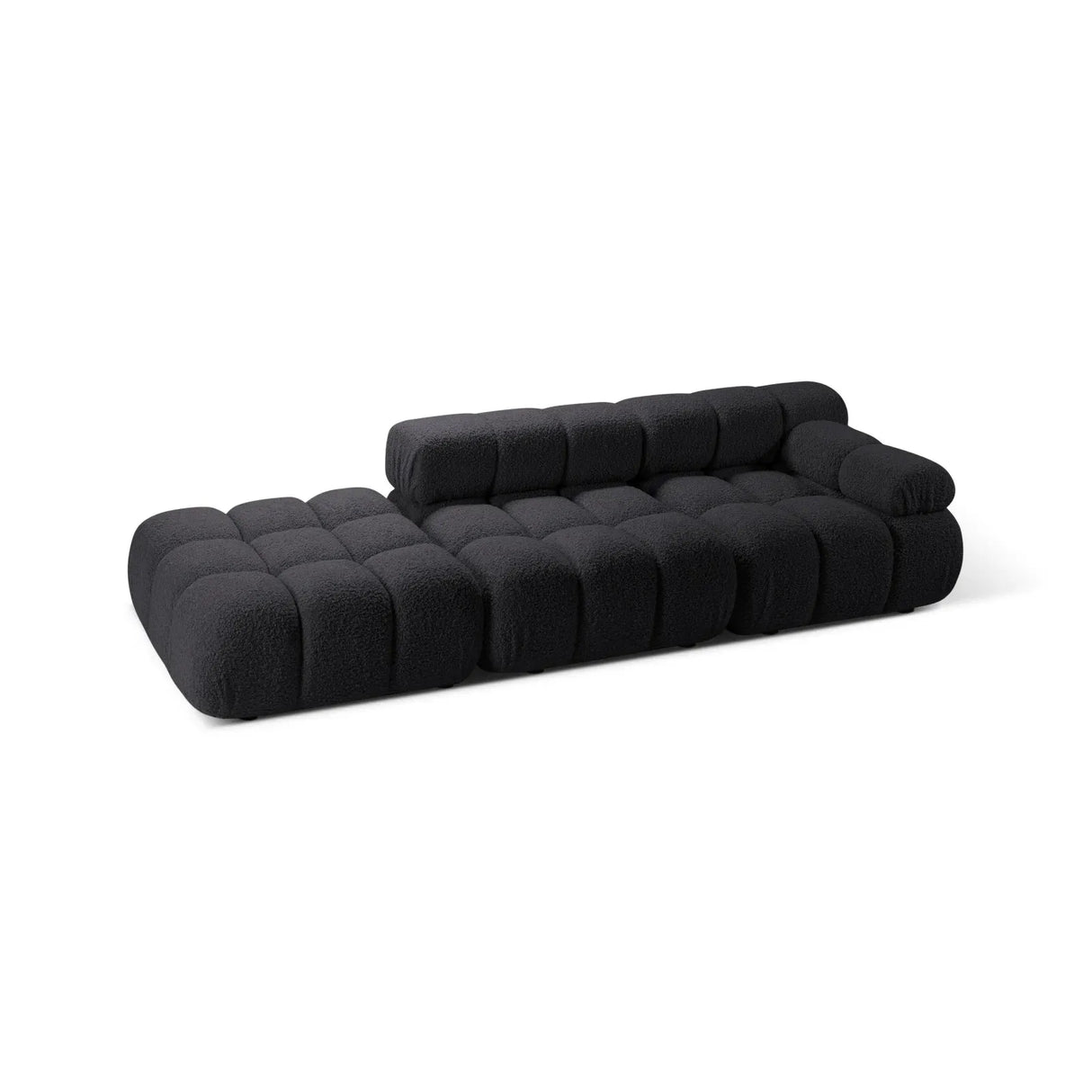 Bellis Modulares 3-Sitzer Sofa mit Pouf Links mit Boucle-Polsterung 282 cm - ZEN ZONE Furniture