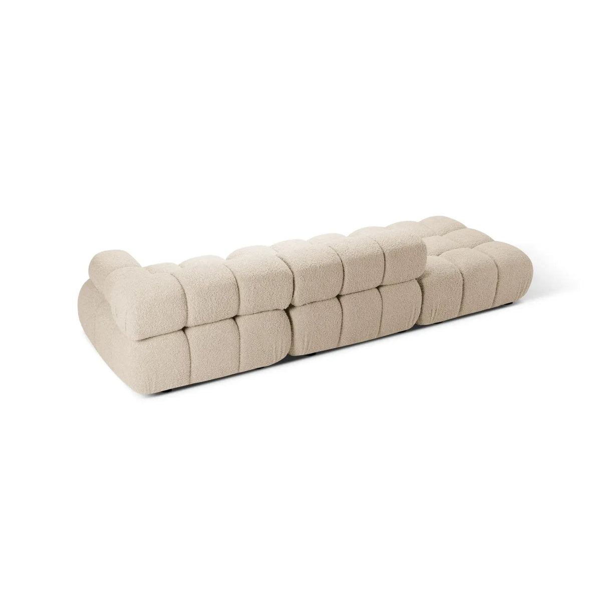 Bellis Modulares 3-Sitzer Sofa mit Pouf Links mit Boucle-Polsterung 282 cm - ZEN ZONE Furniture