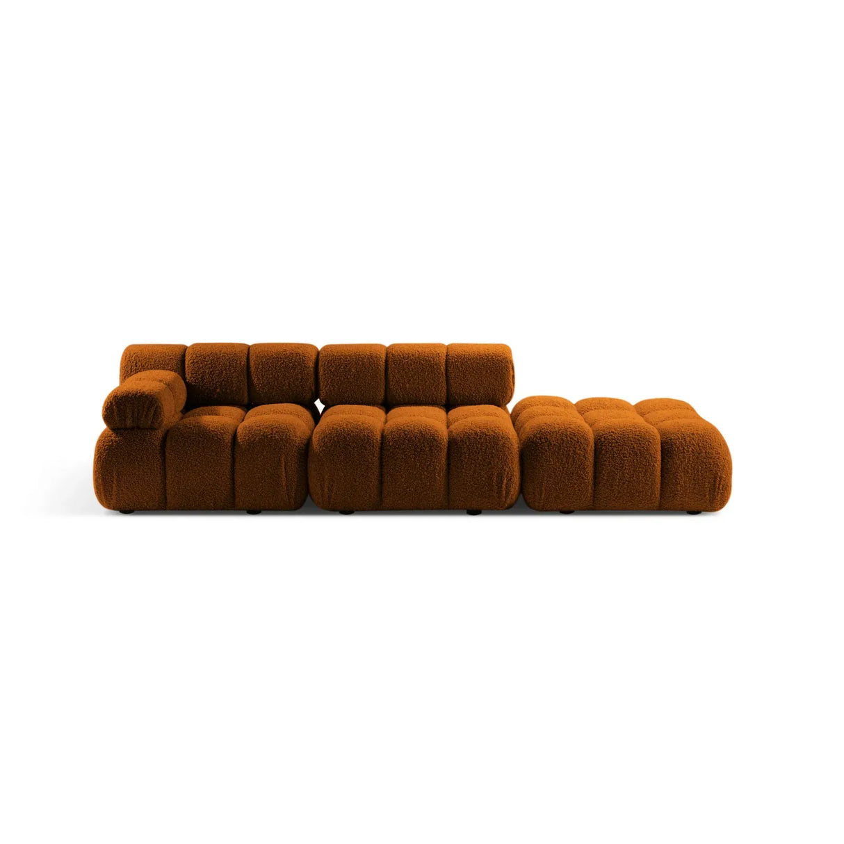 Bellis Modulares 3-Sitzer Sofa mit Pouf Rechts mit Boucle-Polsterung 282 cm - ZEN ZONE Furniture