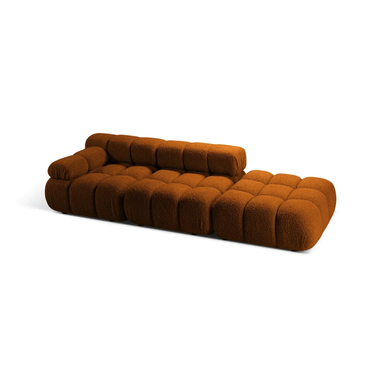 Bellis Modulares 3-Sitzer Sofa mit Pouf Rechts mit Boucle-Polsterung 282 cm - ZEN ZONE Furniture