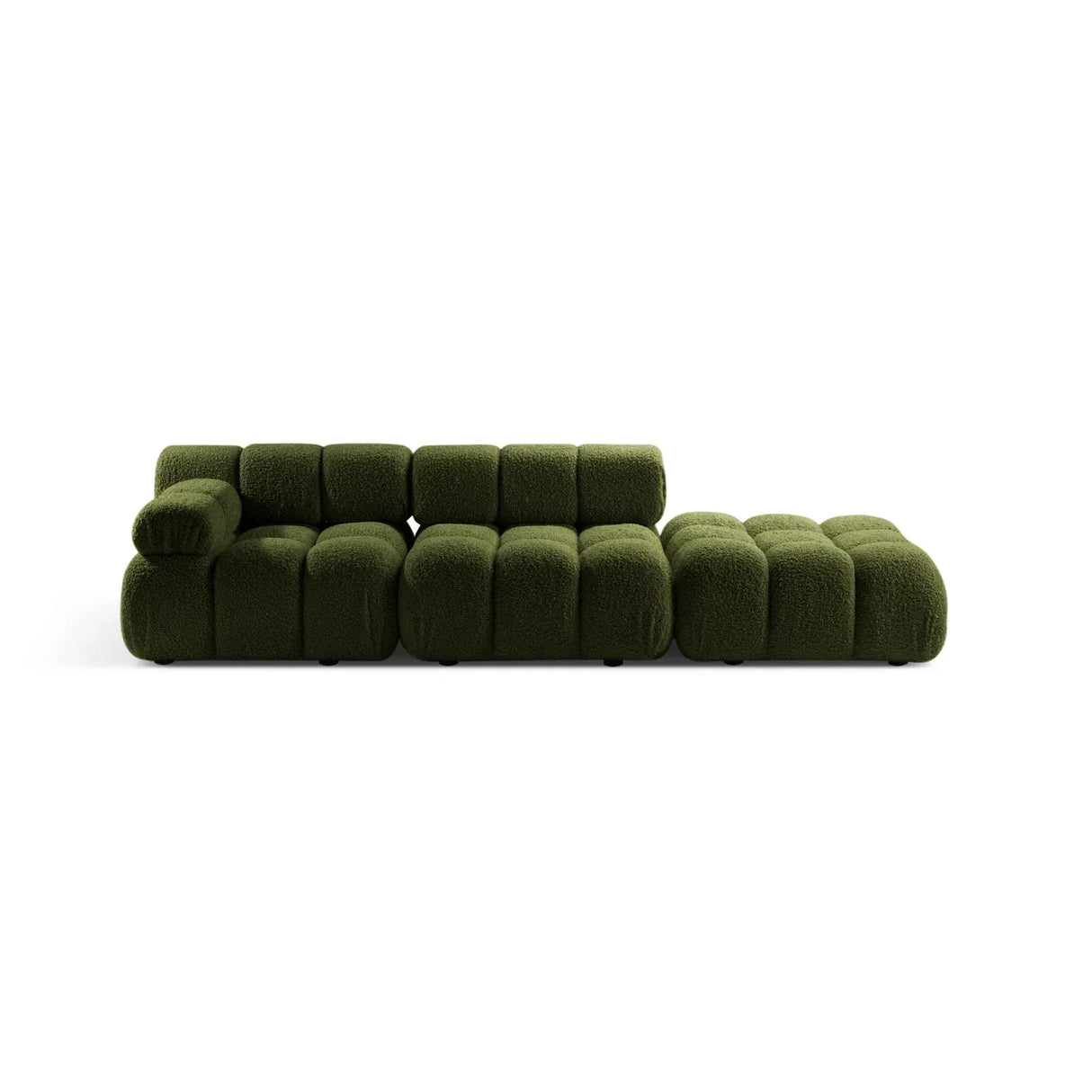 Bellis Modulares 3-Sitzer Sofa mit Pouf Rechts mit Boucle-Polsterung 282 cm - ZEN ZONE Furniture