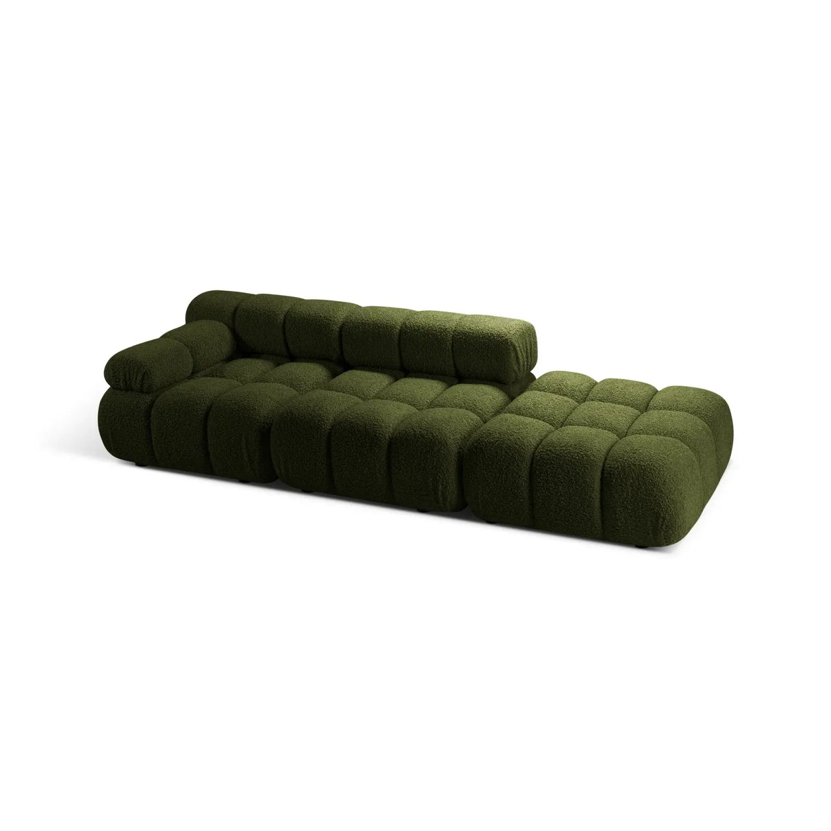Bellis Modulares 3-Sitzer Sofa mit Pouf Rechts mit Boucle-Polsterung 282 cm - ZEN ZONE Furniture