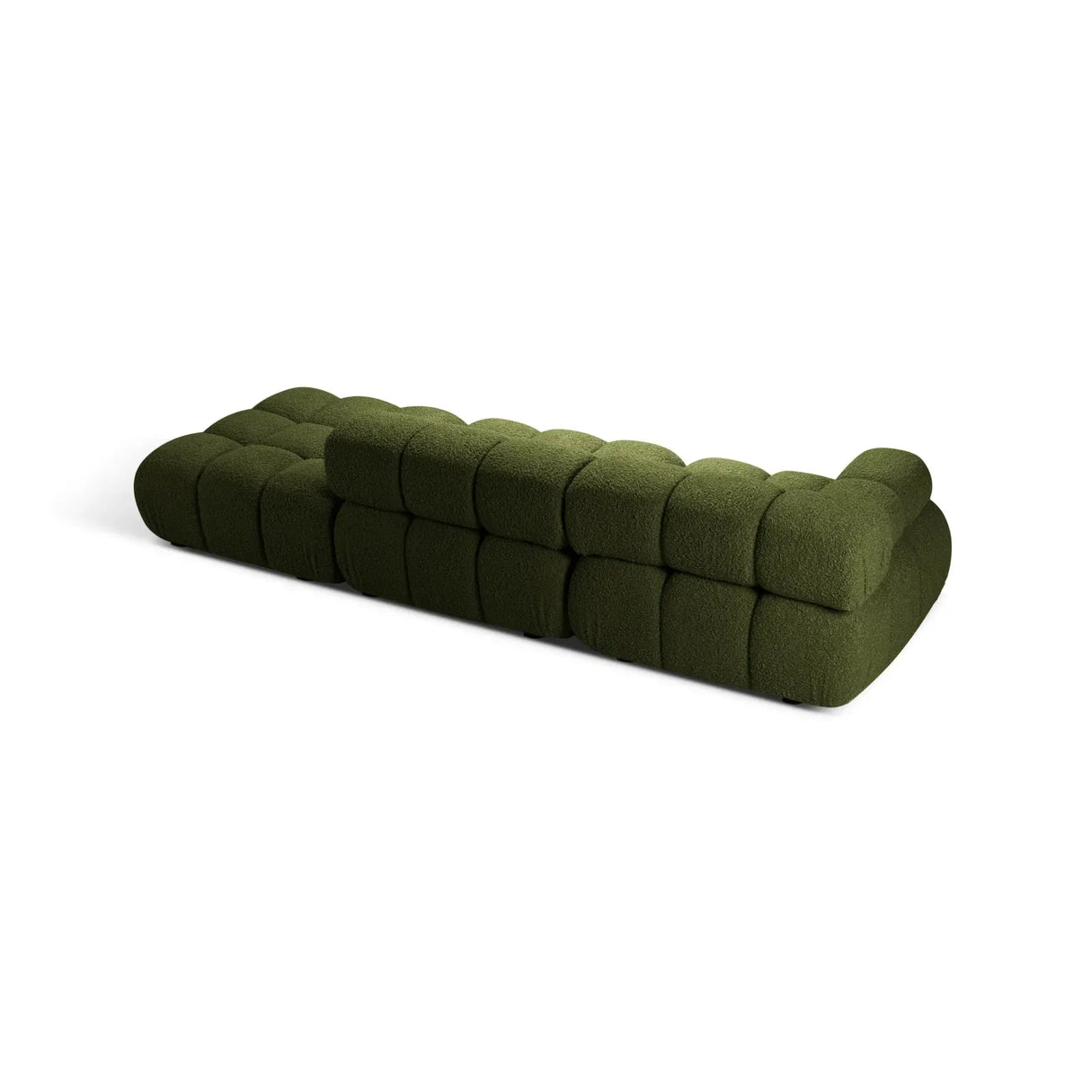 Bellis Modulares 3-Sitzer Sofa mit Pouf Rechts mit Boucle-Polsterung 282 cm - ZEN ZONE Furniture