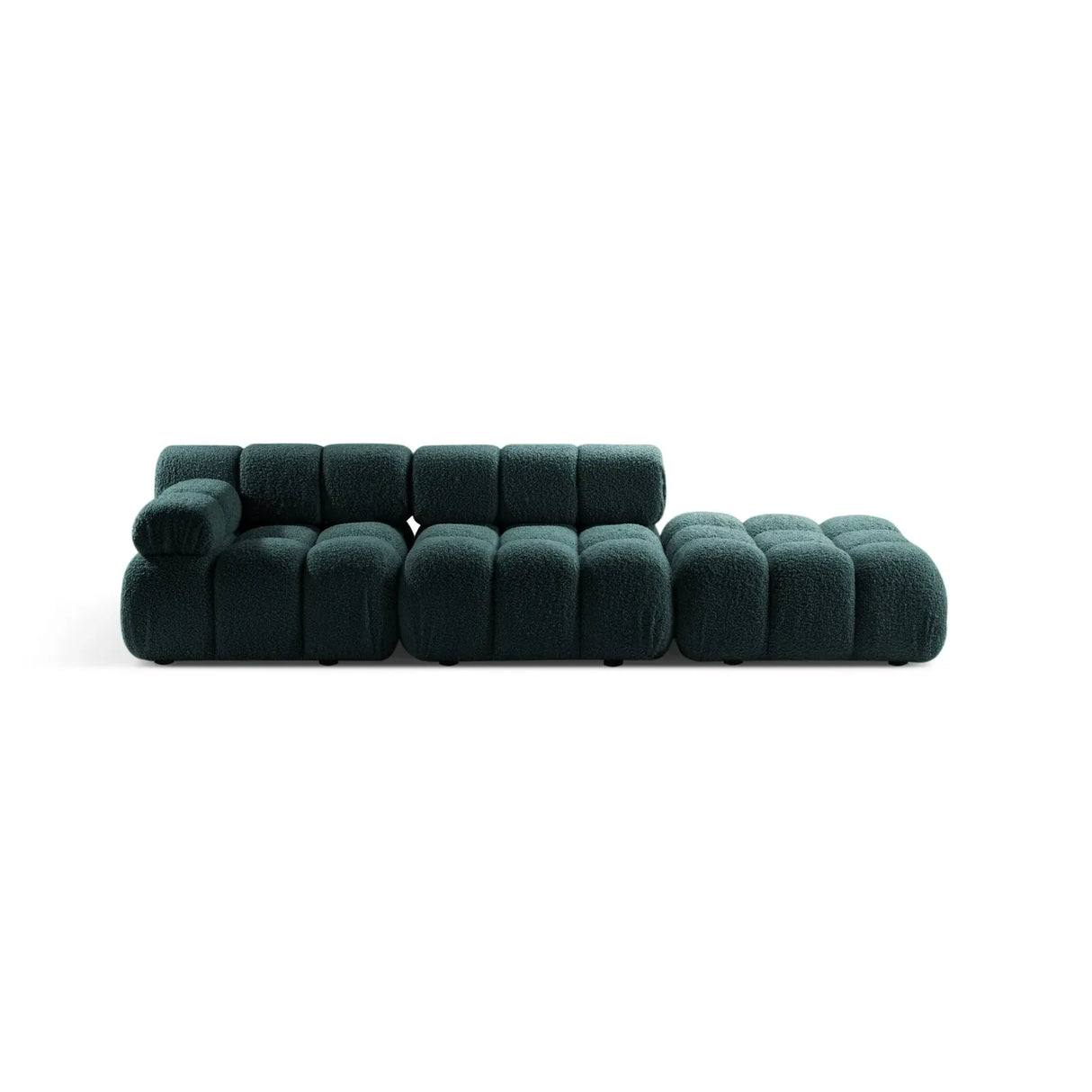 Bellis Modulares 3-Sitzer Sofa mit Pouf Rechts mit Boucle-Polsterung 282 cm - ZEN ZONE Furniture