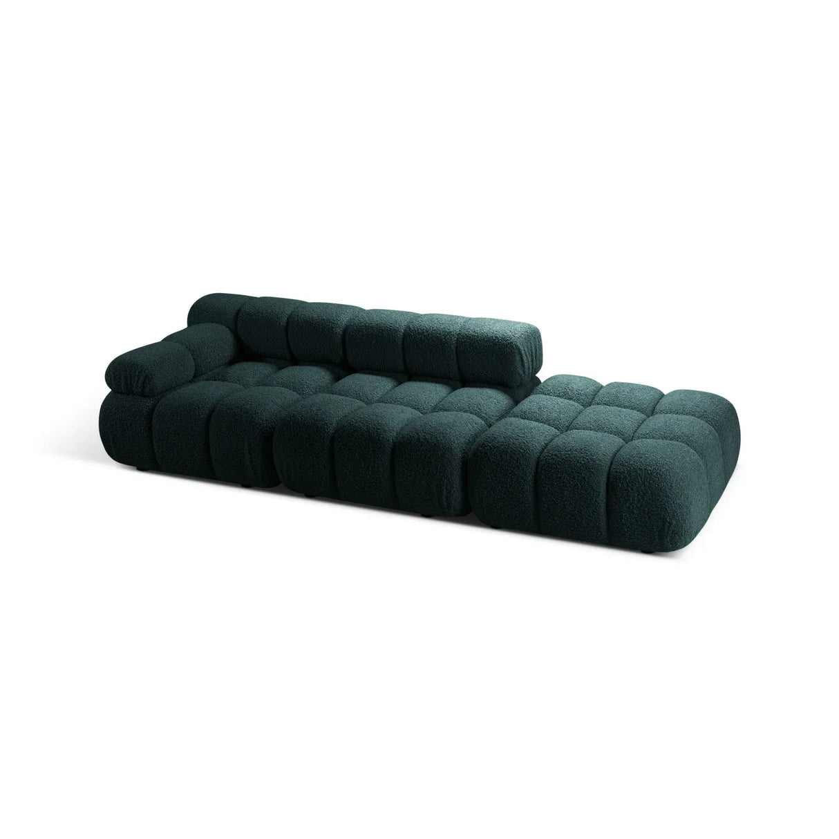 Bellis Modulares 3-Sitzer Sofa mit Pouf Rechts mit Boucle-Polsterung 282 cm - ZEN ZONE Furniture