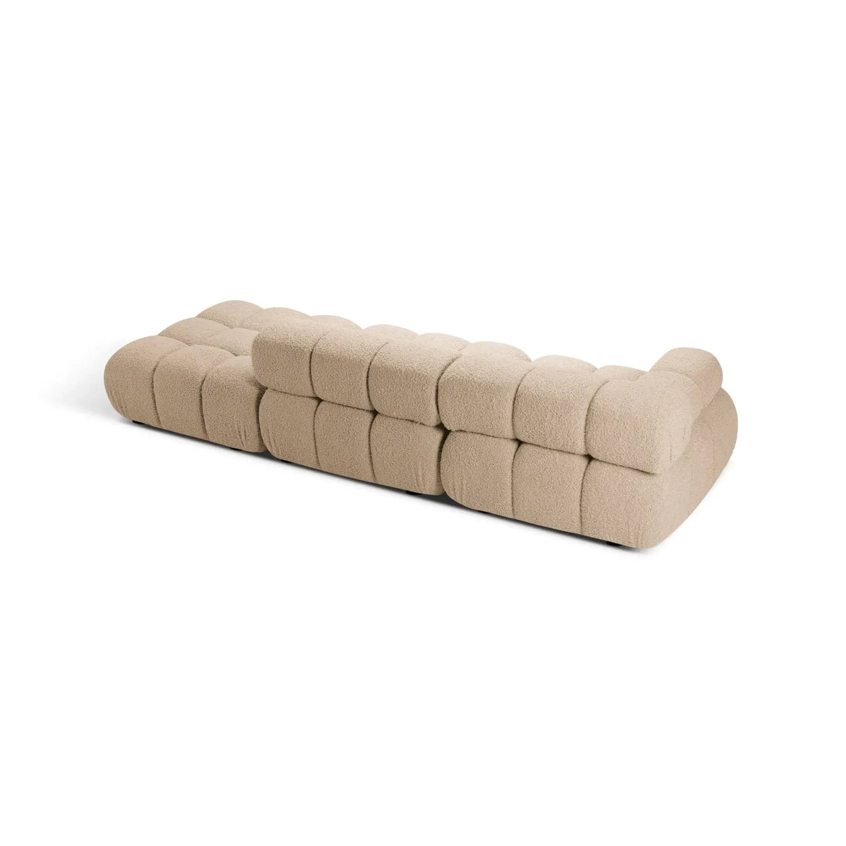 Bellis Modulares 3-Sitzer Sofa mit Pouf Rechts mit Boucle-Polsterung 282 cm - ZEN ZONE Furniture