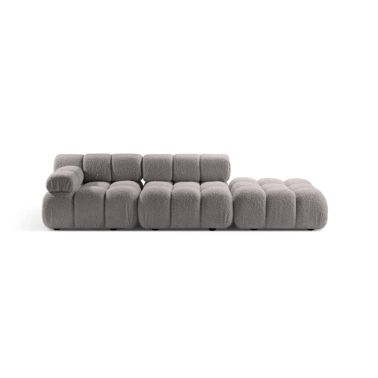 Bellis Modulares 3-Sitzer Sofa mit Pouf Rechts mit Boucle-Polsterung 282 cm - ZEN ZONE Furniture