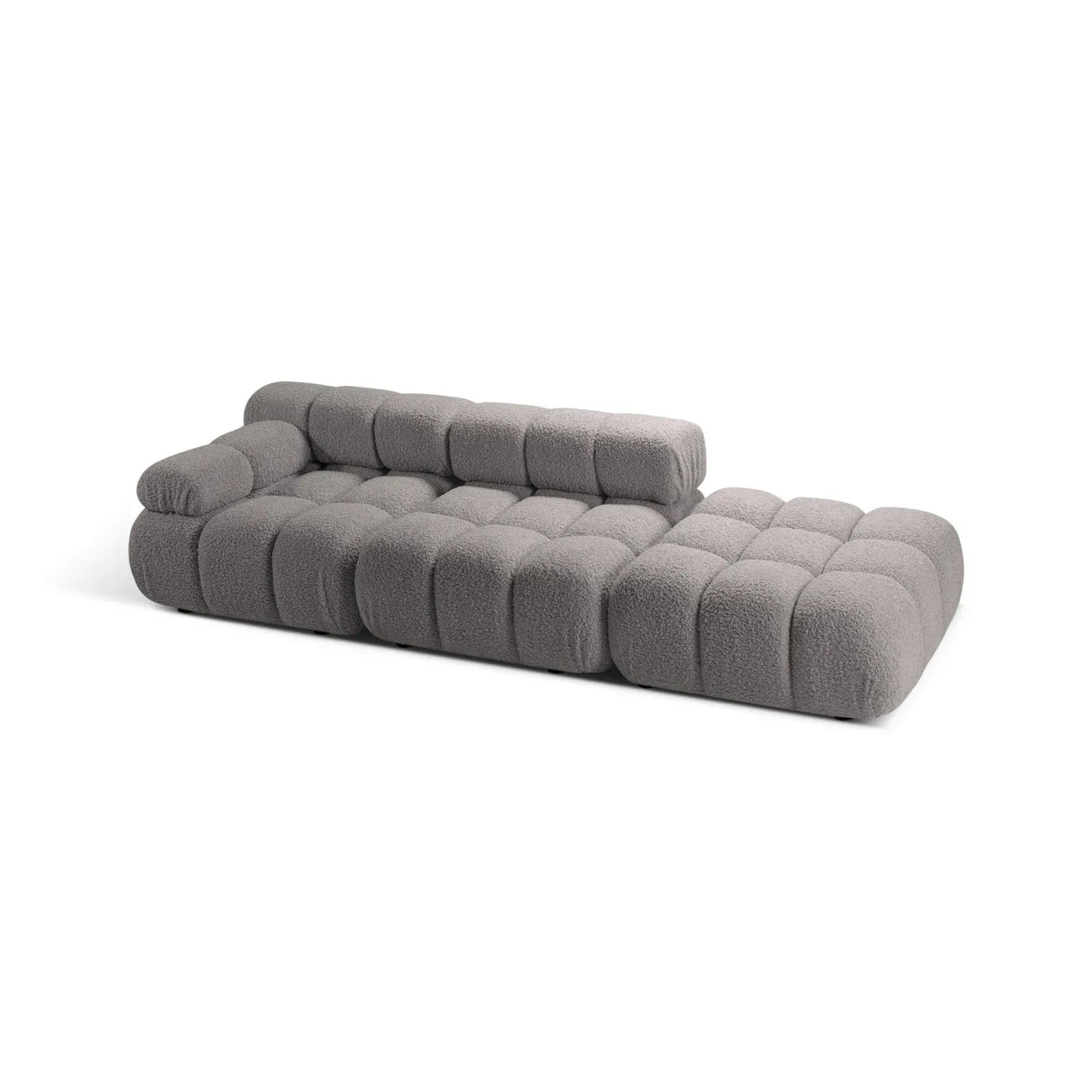 Bellis Modulares 3-Sitzer Sofa mit Pouf Rechts mit Boucle-Polsterung 282 cm - ZEN ZONE Furniture