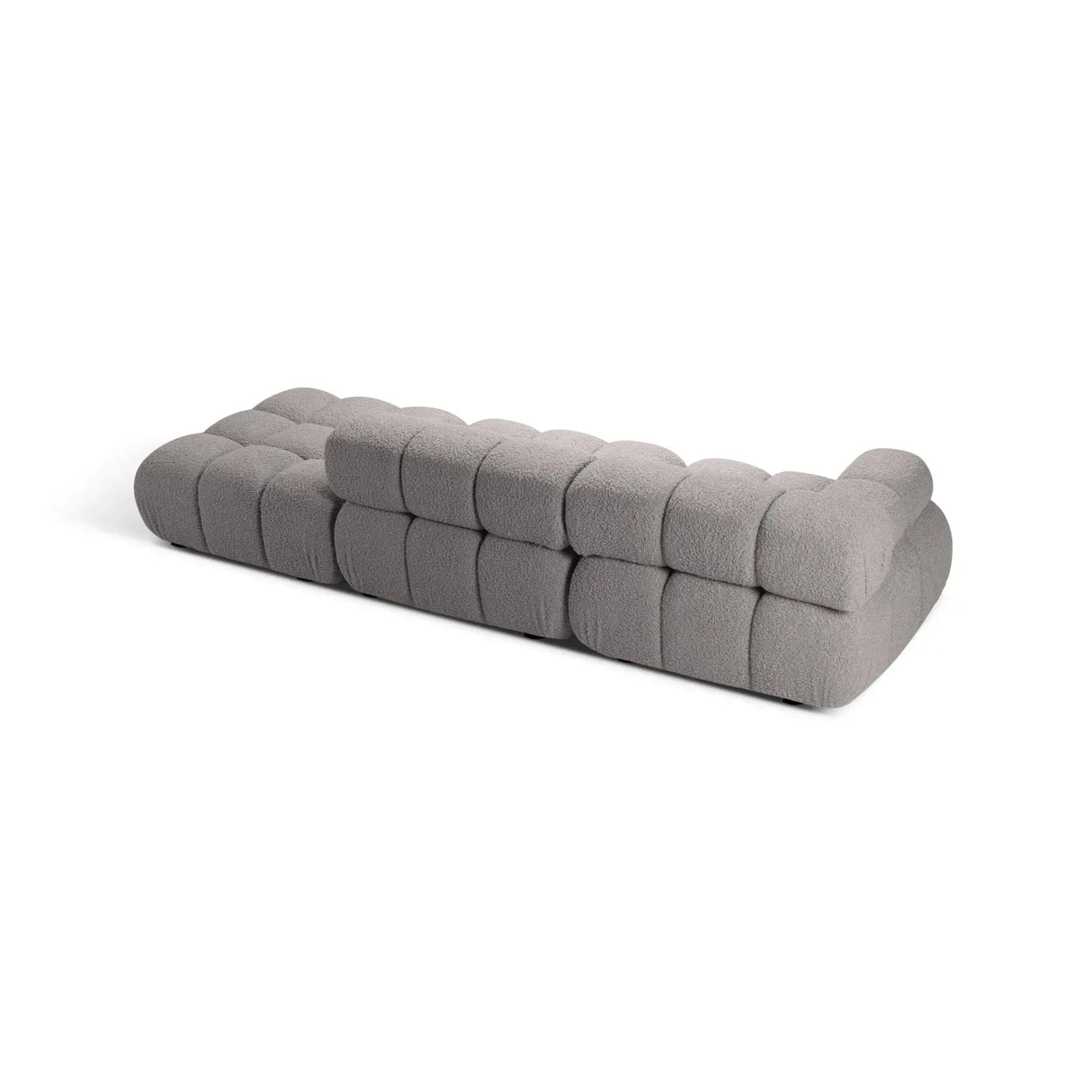 Bellis Modulares 3-Sitzer Sofa mit Pouf Rechts mit Boucle-Polsterung 282 cm - ZEN ZONE Furniture