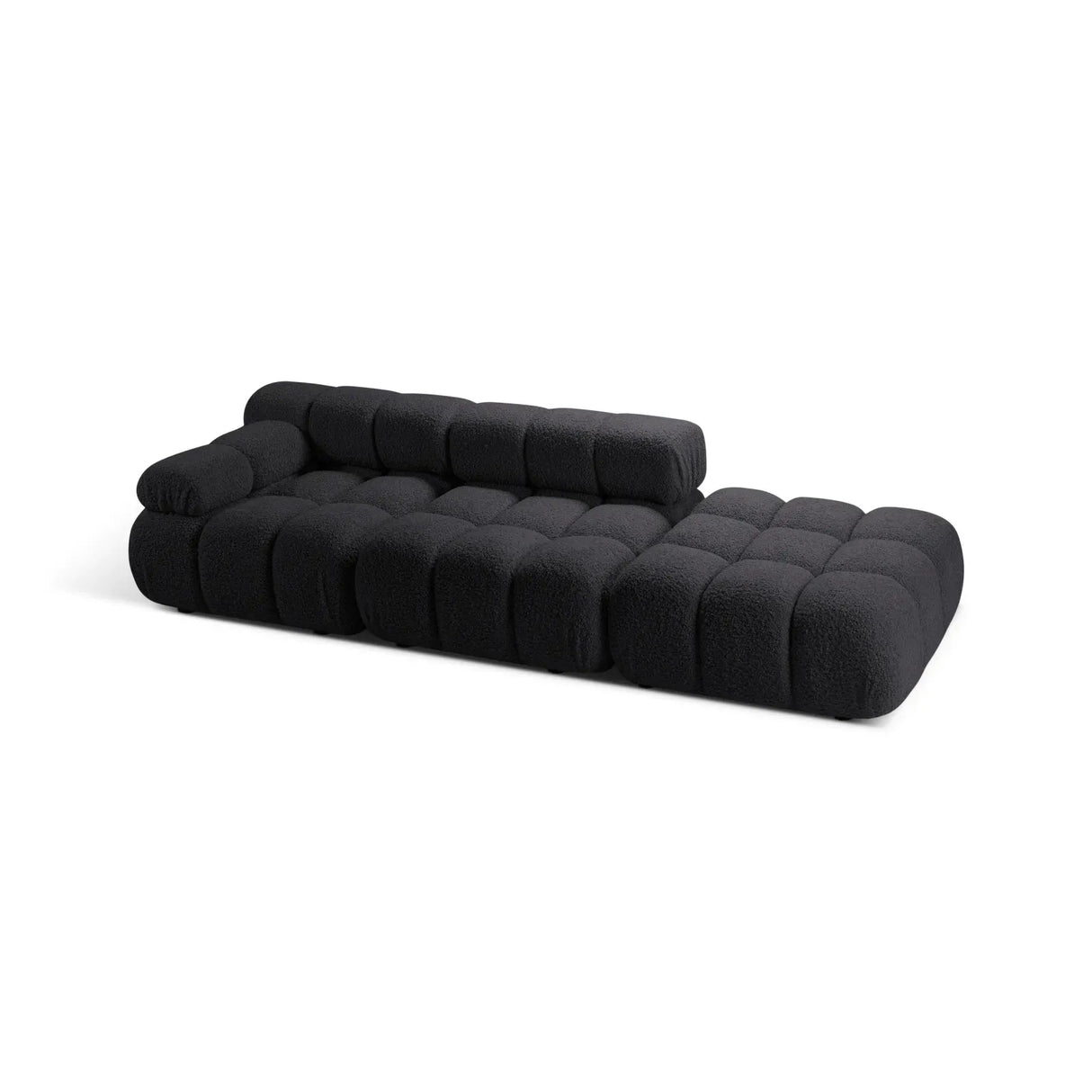 Bellis Modulares 3-Sitzer Sofa mit Pouf Rechts mit Boucle-Polsterung 282 cm - ZEN ZONE Furniture