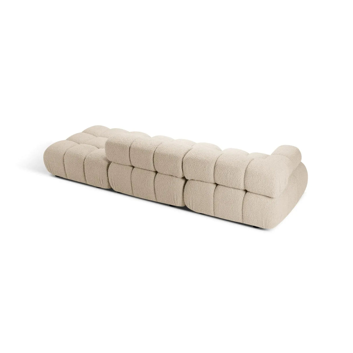 Bellis Modulares 3-Sitzer Sofa mit Pouf Rechts mit Boucle-Polsterung 282 cm - ZEN ZONE Furniture