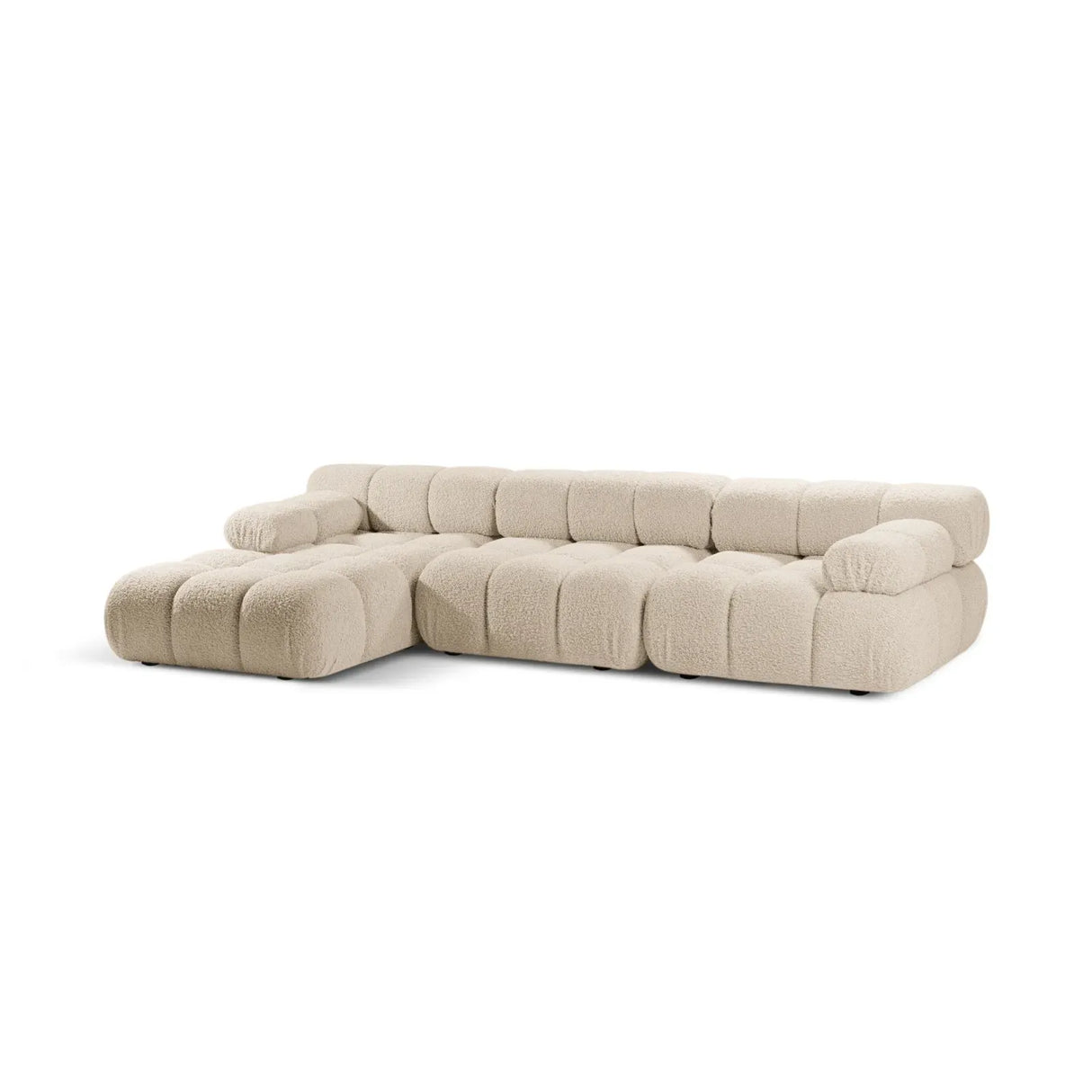 Bellis Modulares 4-Sitzer Sofa Chaise Longue Links 282 cm mit Boucle-Polsterung - ZEN ZONE Furniture