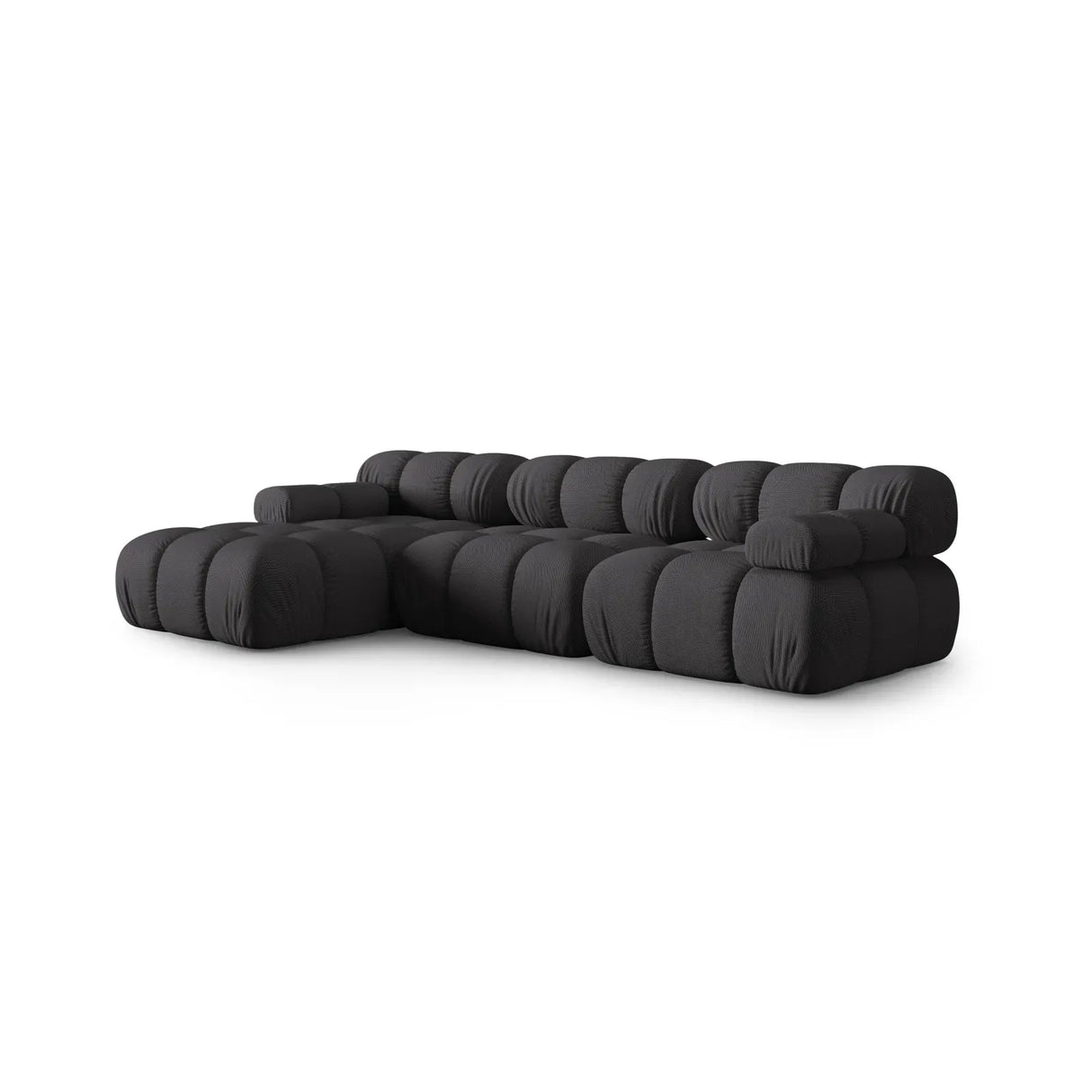 Bellis Modulares 4-Sitzer Sofa Chaise Longue Links mit Samtbezug oder 3D-Stoff, 282 cm - ZEN ZONE Furniture
