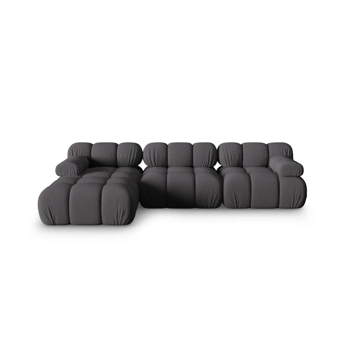 Bellis Modulares 4-Sitzer Sofa Chaise Longue Links mit Samtbezug oder 3D-Stoff, 282 cm - ZEN ZONE Furniture