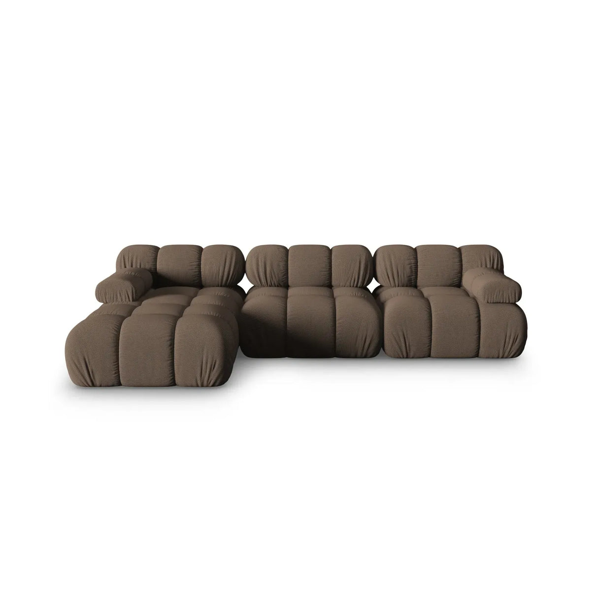 Bellis Modulares 4-Sitzer Sofa Chaise Longue Links mit Samtbezug oder 3D-Stoff, 282 cm - ZEN ZONE Furniture