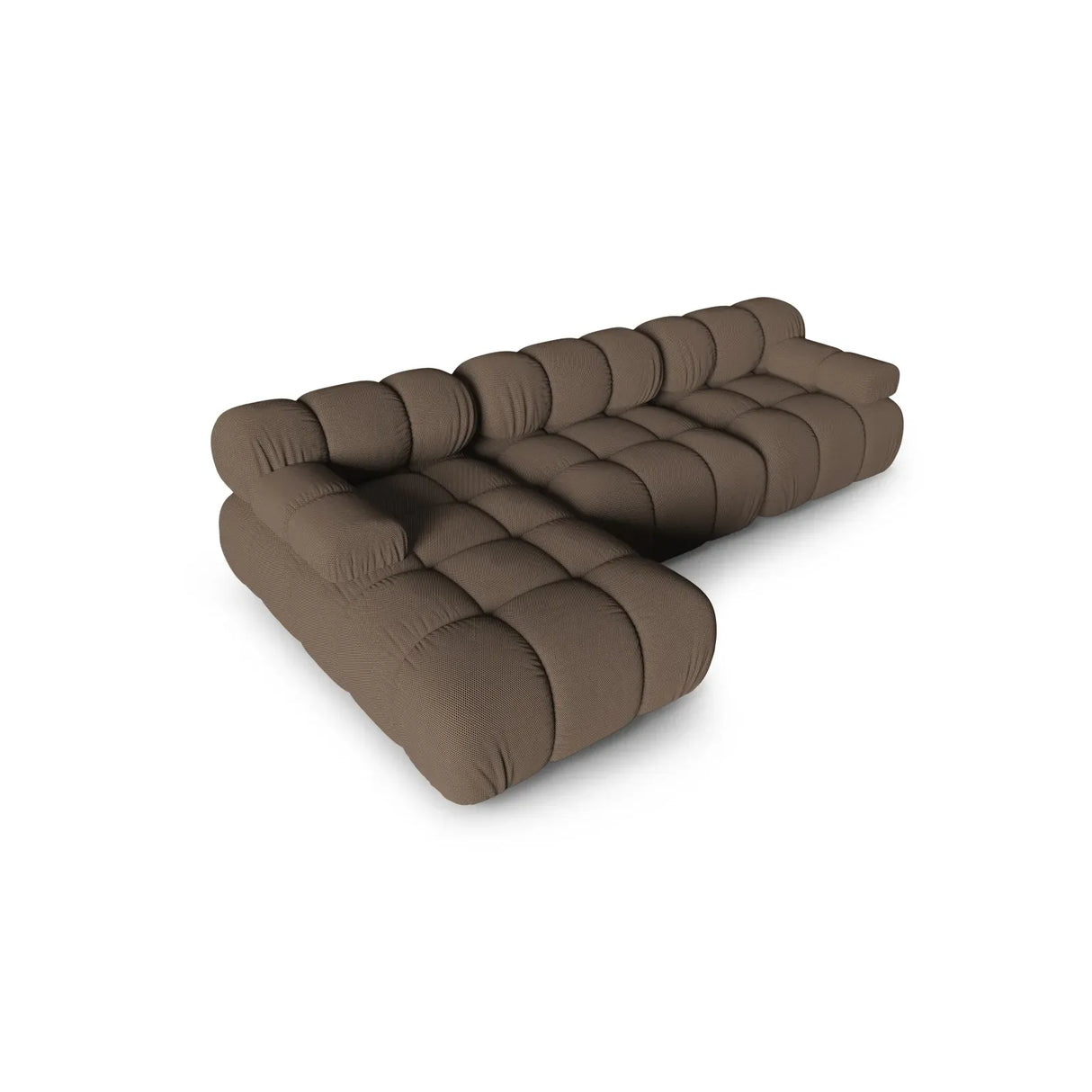 Bellis Modulares 4-Sitzer Sofa Chaise Longue Links mit Samtbezug oder 3D-Stoff, 282 cm - ZEN ZONE Furniture