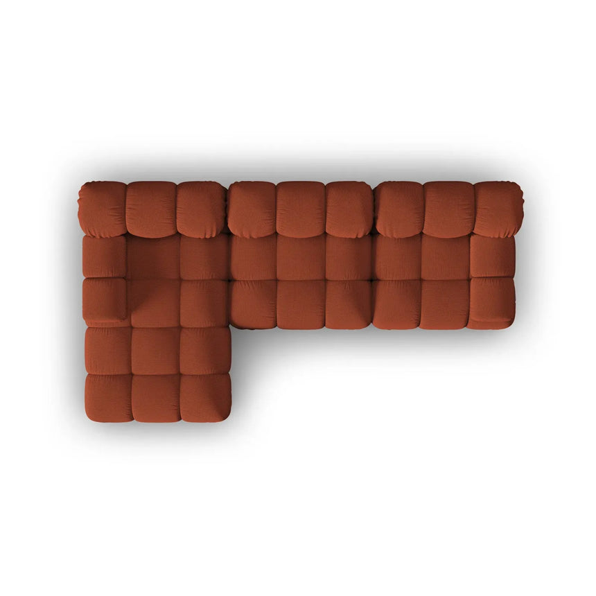 Bellis Modulares 4-Sitzer Sofa Chaise Longue Links mit Samtbezug oder 3D-Stoff, 282 cm - ZEN ZONE Furniture