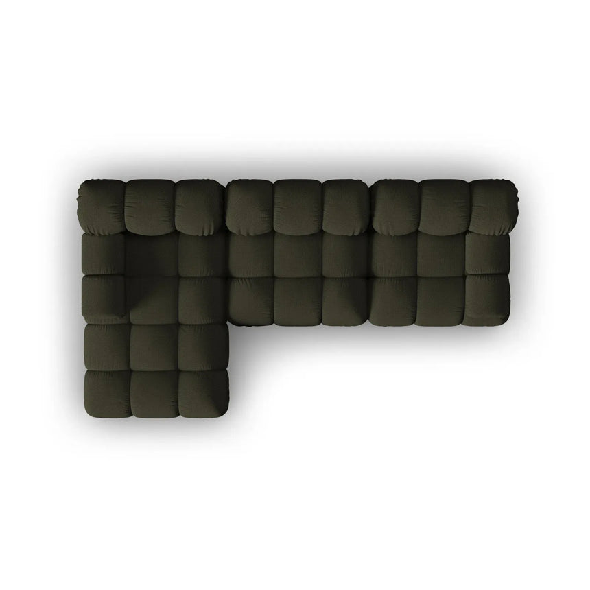 Bellis Modulares 4-Sitzer Sofa Chaise Longue Links mit Samtbezug oder 3D-Stoff, 282 cm - ZEN ZONE Furniture